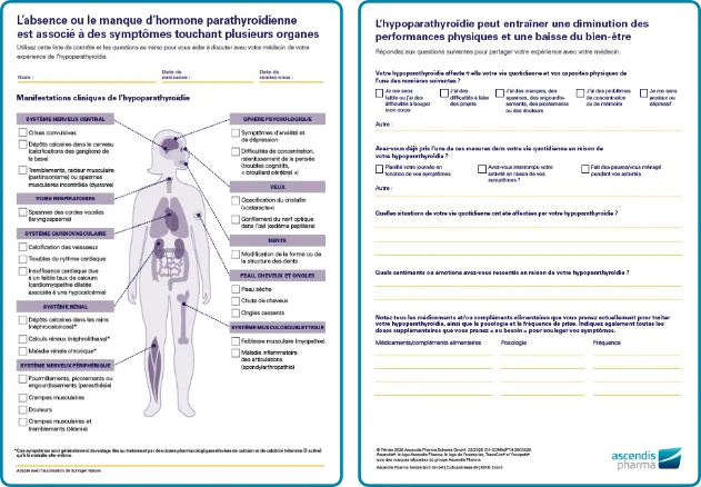 Liste de contrôle des symptômes